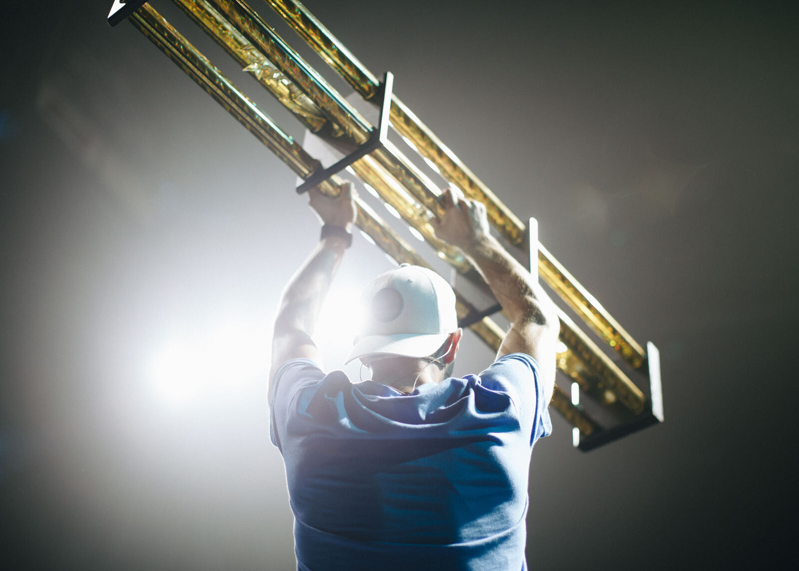 Trophy lifted into a backlight