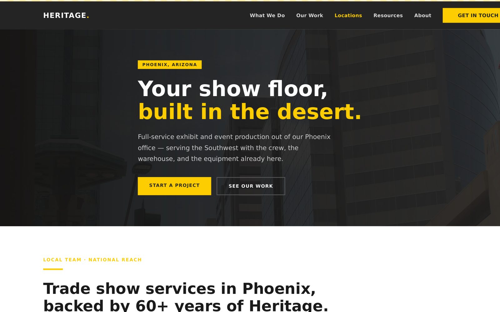 Unpublished Phoenix location page design